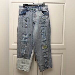 Oli & Hali Patchwork Cropped Jeans